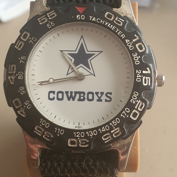 Other - 10/$20 Vtg Castrol Dallas Cowboys Black/White Nylon Diver Style Men's Watch